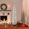 5ft. Pre-Lit Flocked Alpine Artificial Christmas Tree, Clear Lights